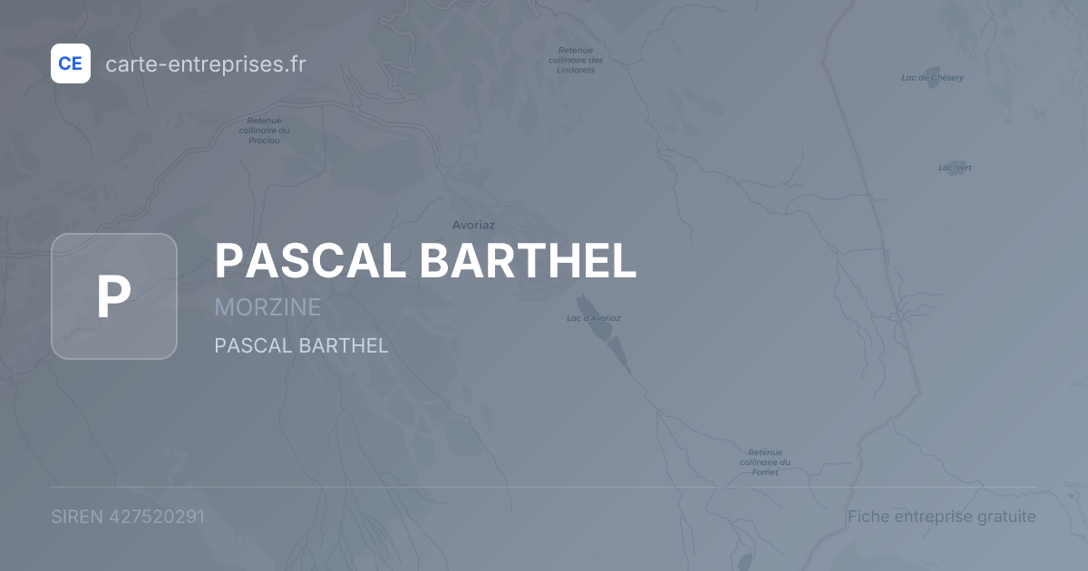 PASCAL BARTHEL — 427520291 — fiche entreprise
