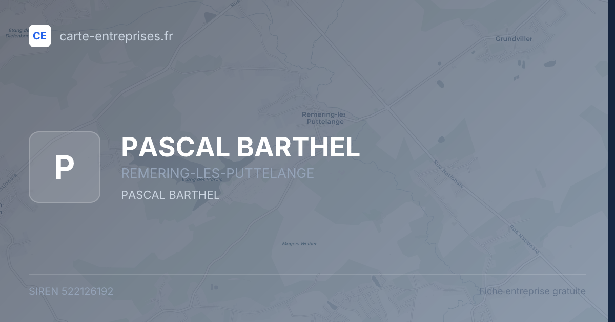 PASCAL BARTHEL — 522126192 — fiche entreprise