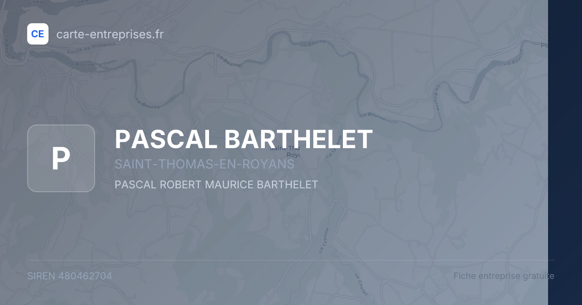 PASCAL BARTHELET — 480462704 — fiche entreprise