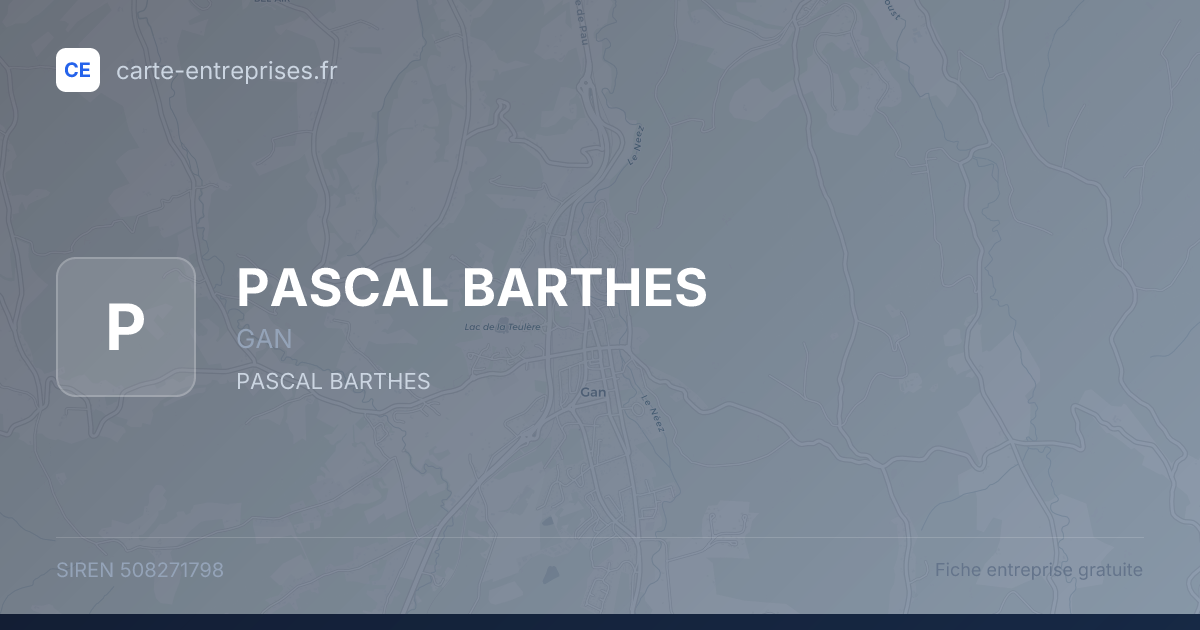 PASCAL BARTHES — 508271798 — fiche entreprise