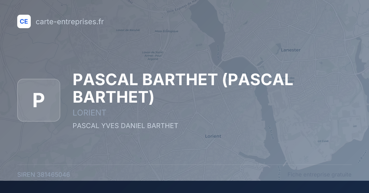 PASCAL BARTHET — 381465046 — fiche entreprise