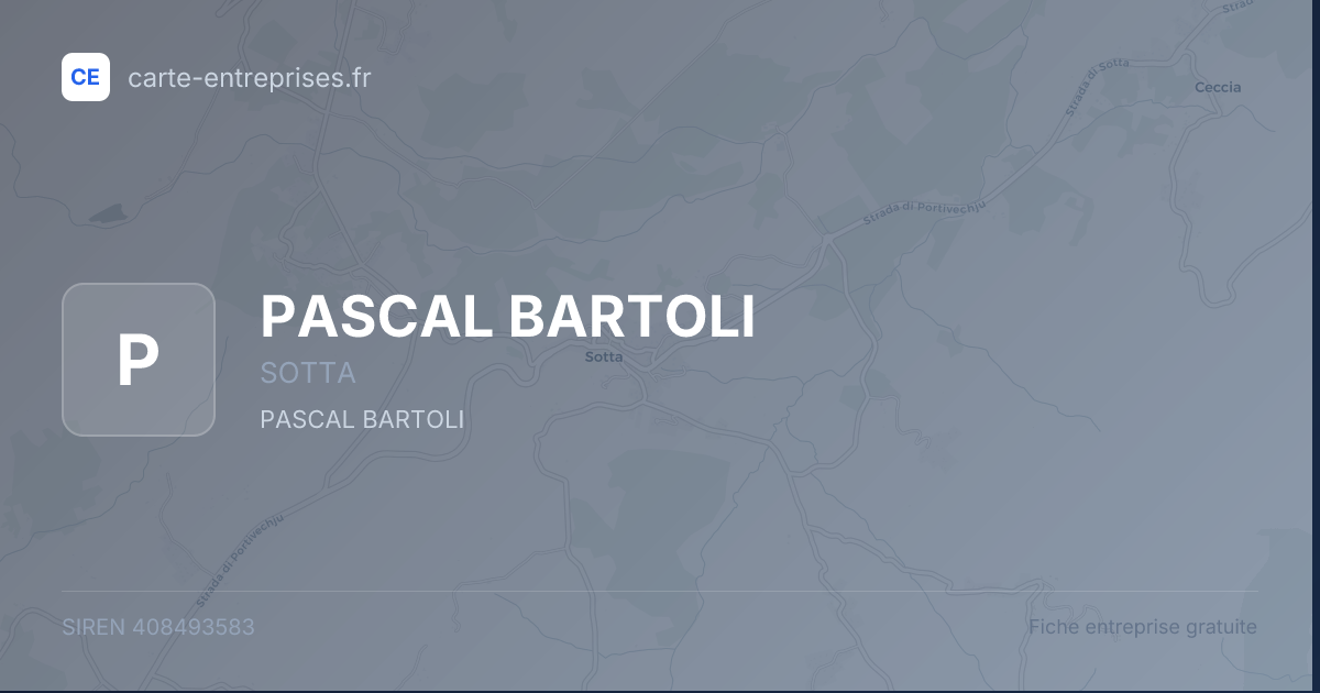 PASCAL BARTOLI — 408493583 — fiche entreprise
