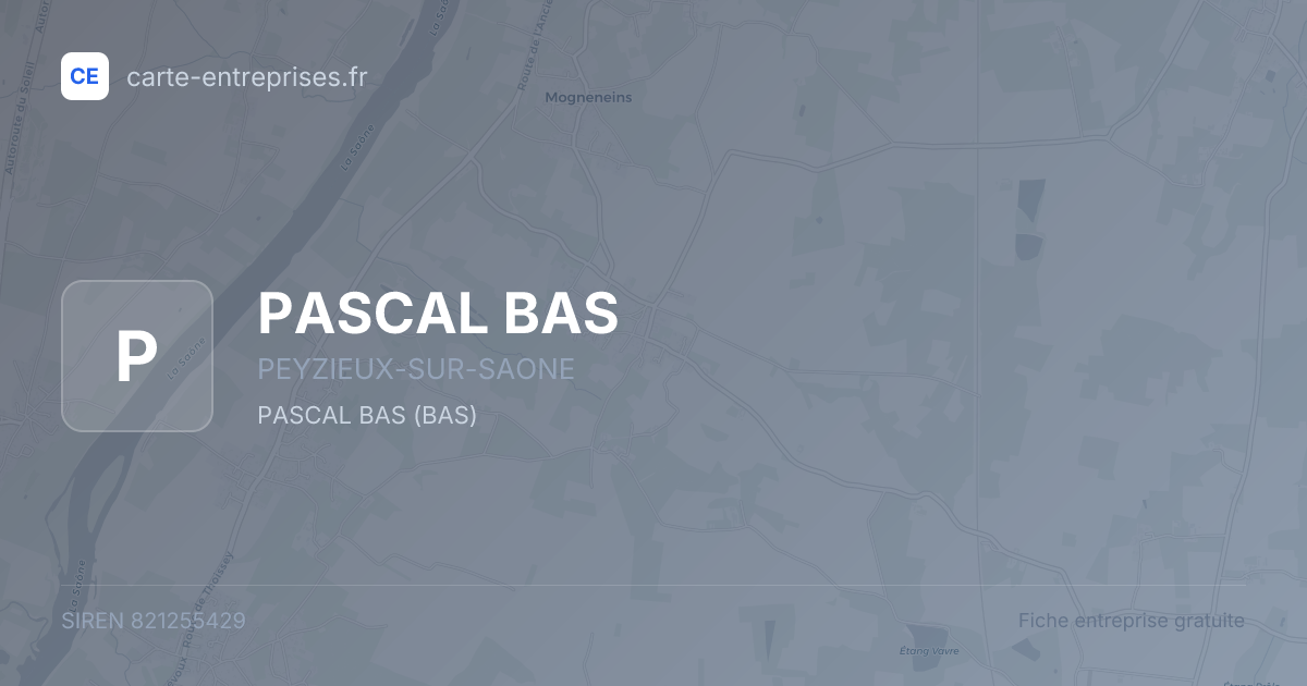 PASCAL BAS — 821255429 — fiche entreprise