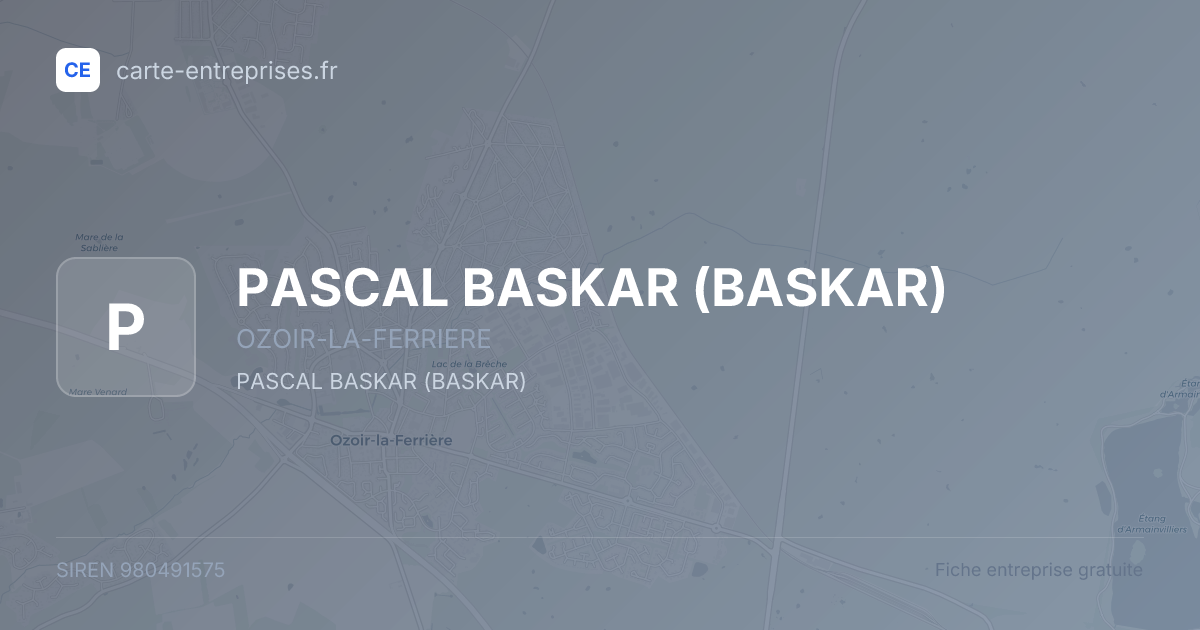 PASCAL BASKAR (BASKAR) — 980491575 — fiche entreprise