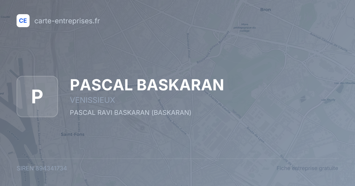 PASCAL BASKARAN — 894341734 — fiche entreprise