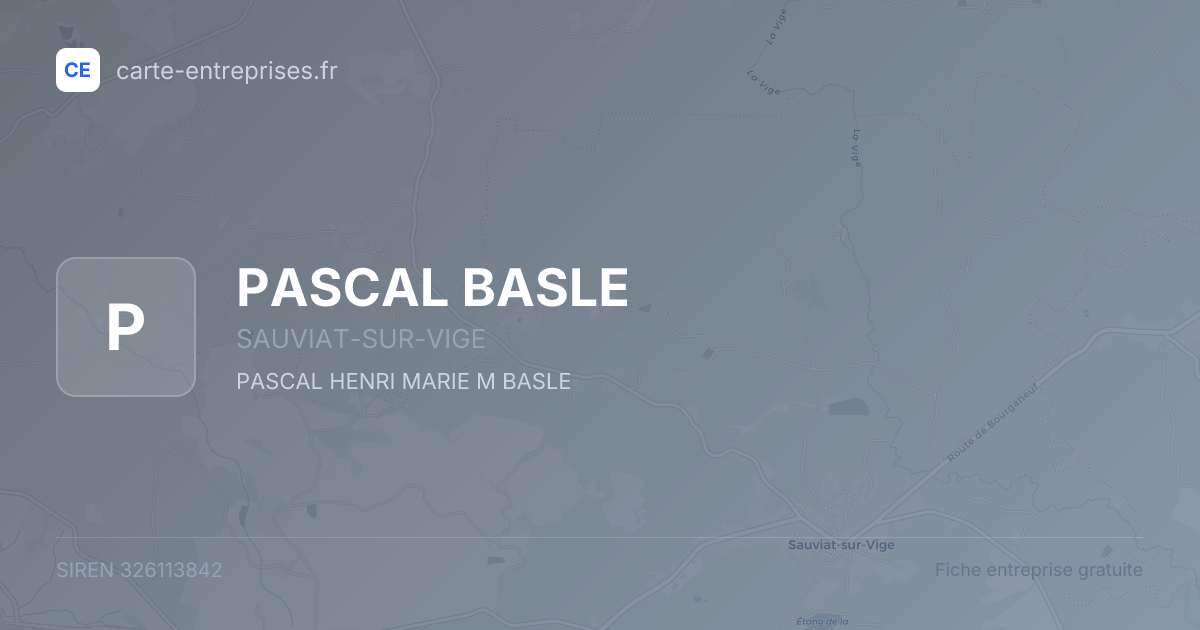 PASCAL BASLE — 326113842 — fiche entreprise
