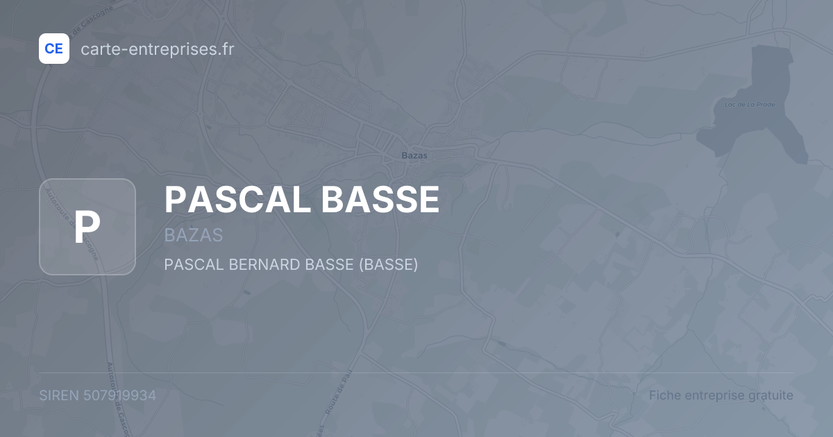 PASCAL BASSE — 507919934 — fiche entreprise