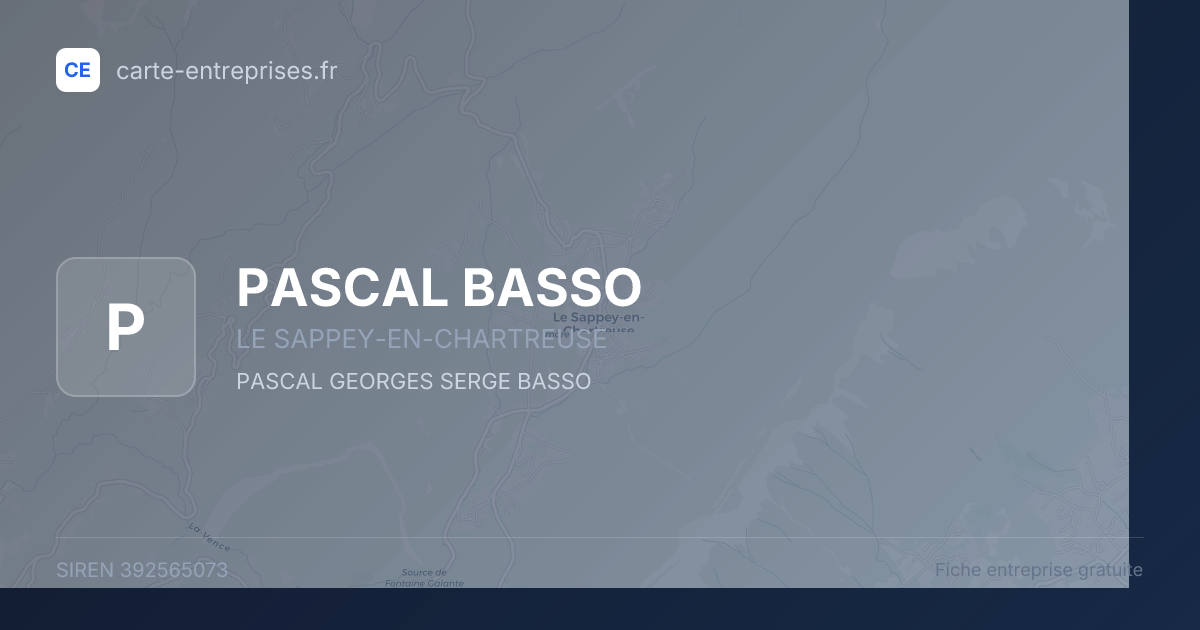 PASCAL BASSO — 392565073 — fiche entreprise