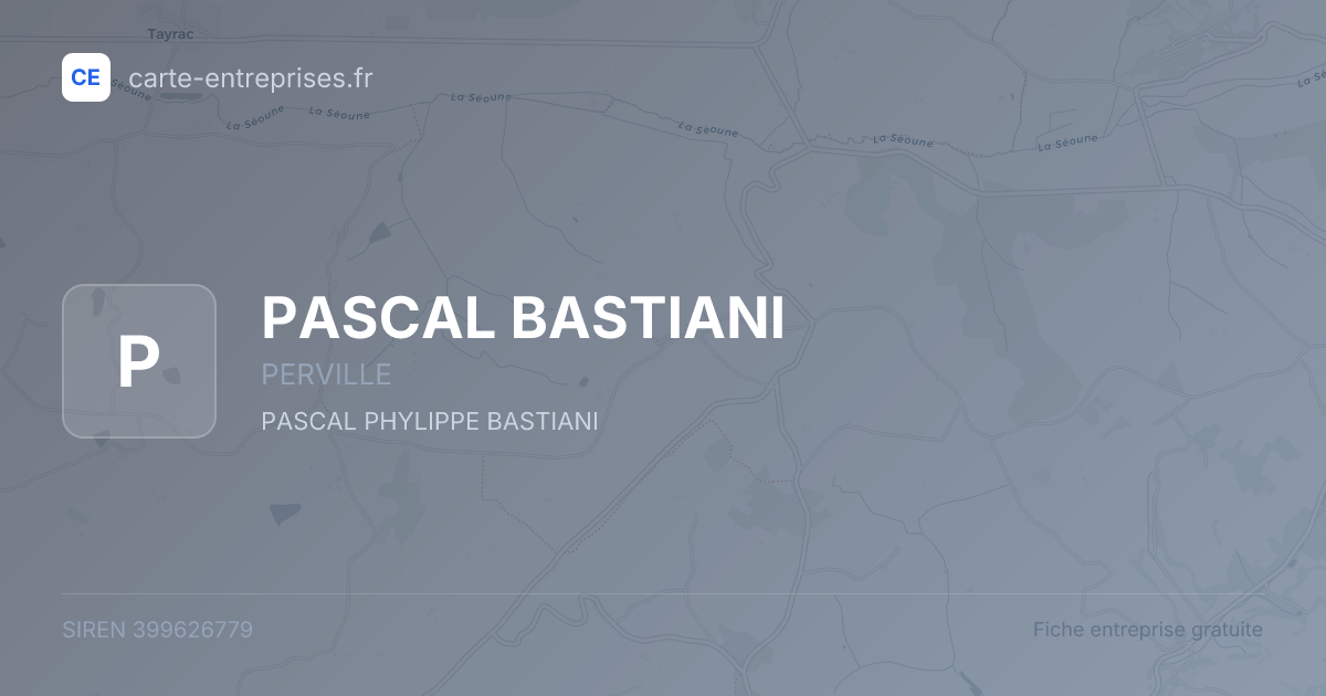 PASCAL BASTIANI — 399626779 — fiche entreprise