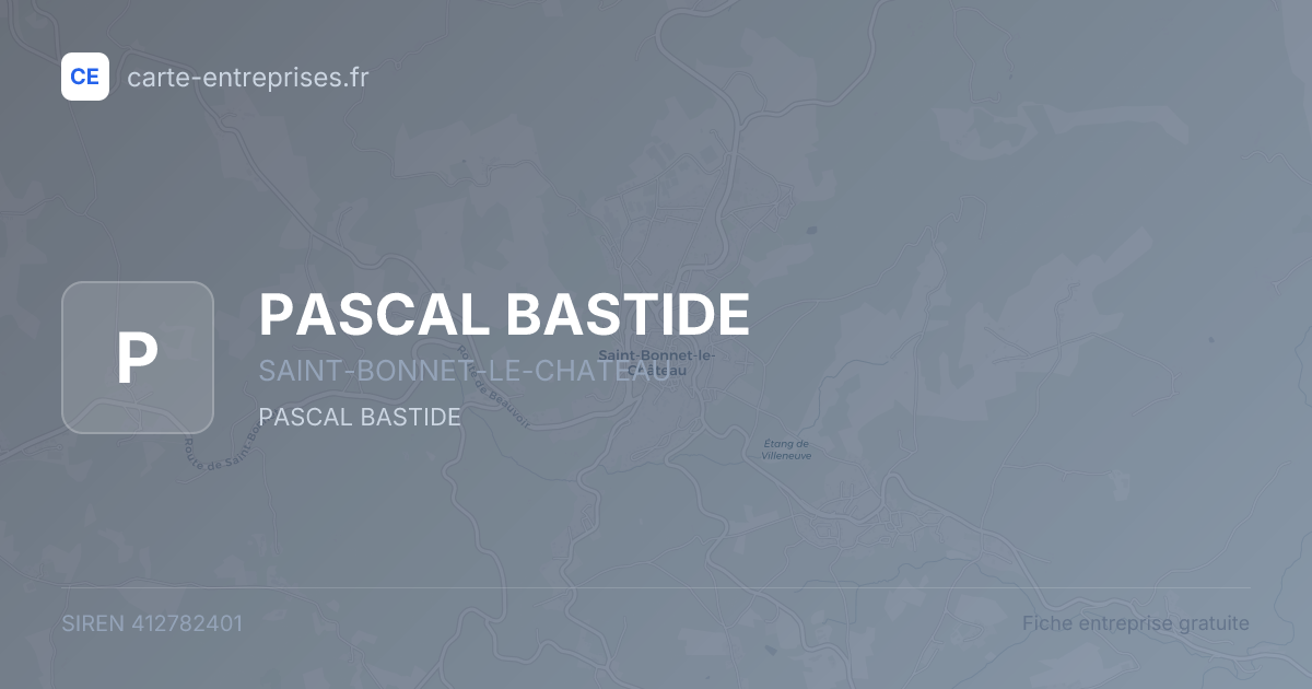 PASCAL BASTIDE — 412782401 — fiche entreprise