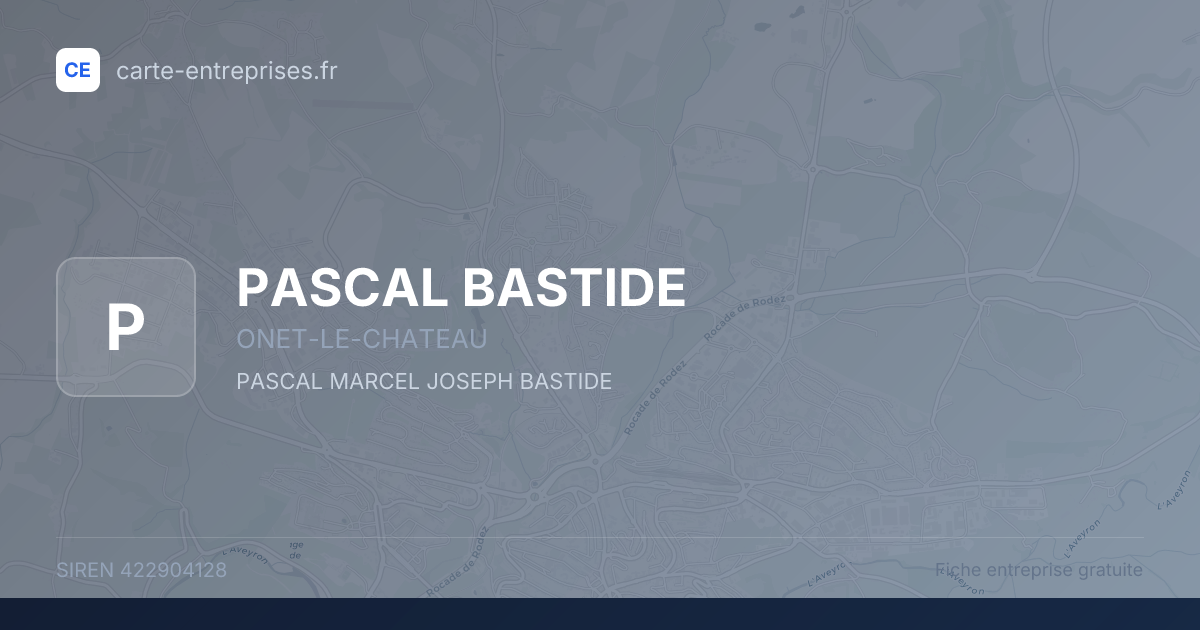 PASCAL BASTIDE — 422904128 — fiche entreprise