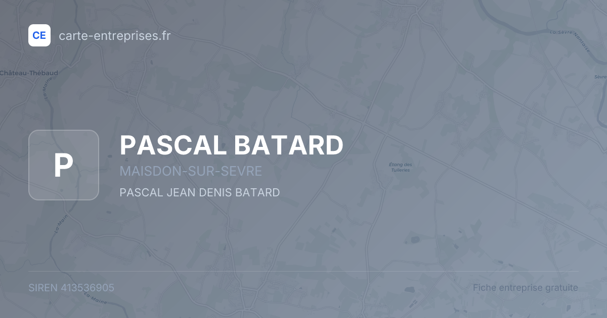 PASCAL BATARD — 413536905 — fiche entreprise