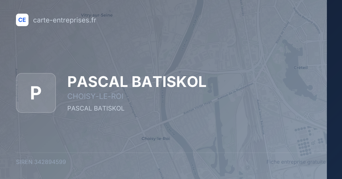 PASCAL BATISKOL — 342894599 — fiche entreprise