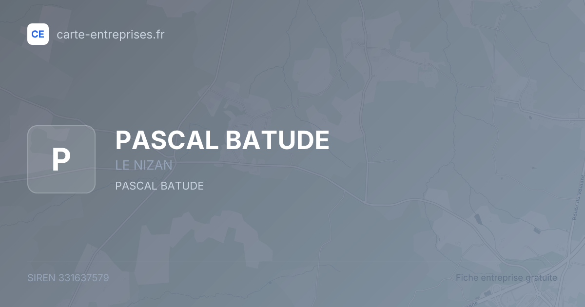 PASCAL BATUDE — 331637579 — fiche entreprise