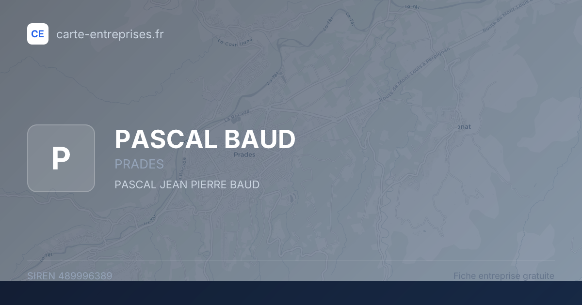 PASCAL BAUD — 489996389 — fiche entreprise