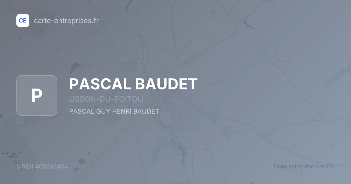 PASCAL BAUDET — 408892404 — fiche entreprise
