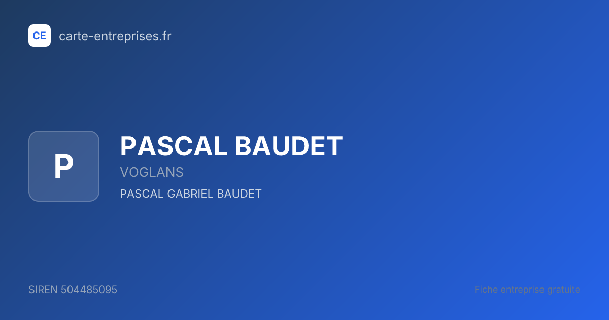 PASCAL BAUDET — 504485095 — fiche entreprise
