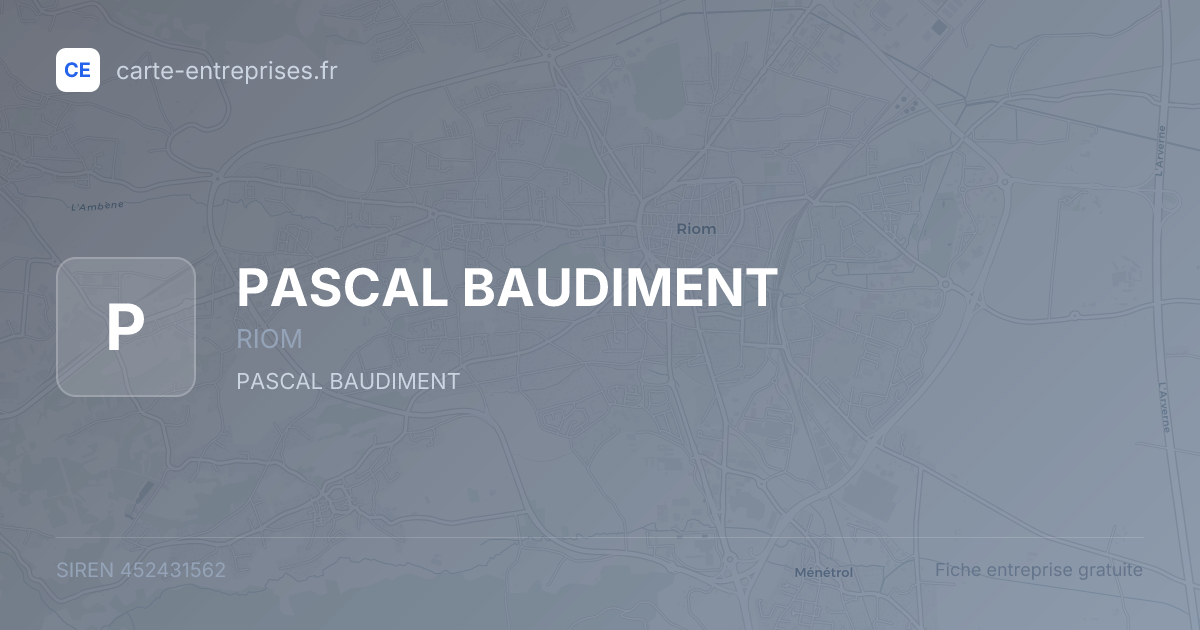 PASCAL BAUDIMENT — 452431562 — fiche entreprise