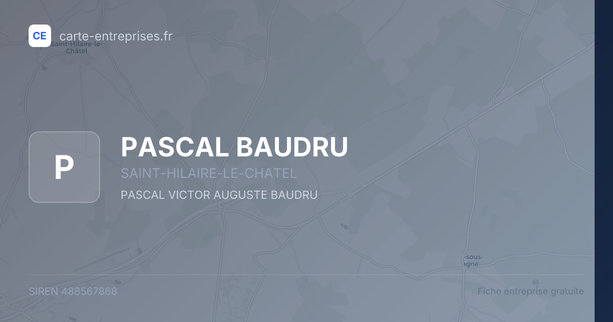 PASCAL BAUDRU — 488567868 — fiche entreprise
