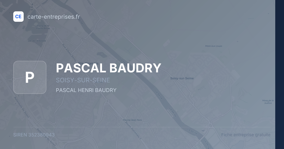 PASCAL BAUDRY — 352380943 — fiche entreprise