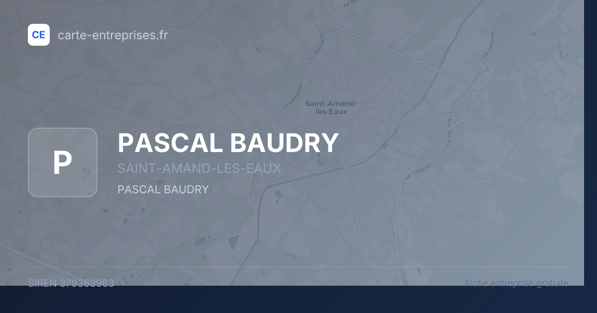 PASCAL BAUDRY — 379363963 — fiche entreprise