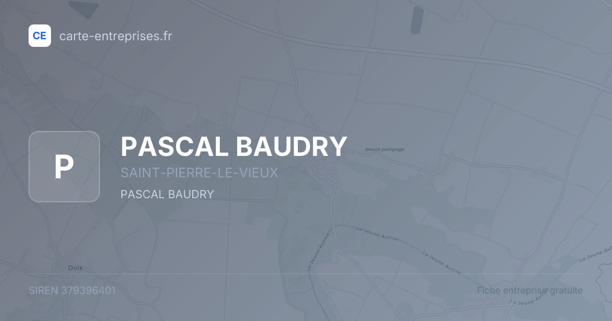 PASCAL BAUDRY — 379396401 — fiche entreprise