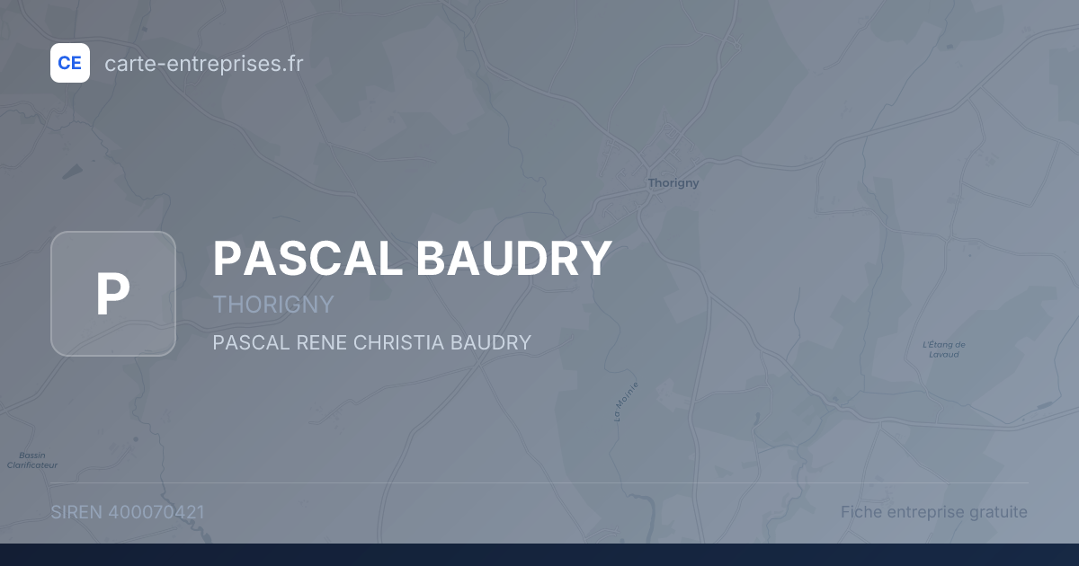 PASCAL BAUDRY — 400070421 — fiche entreprise