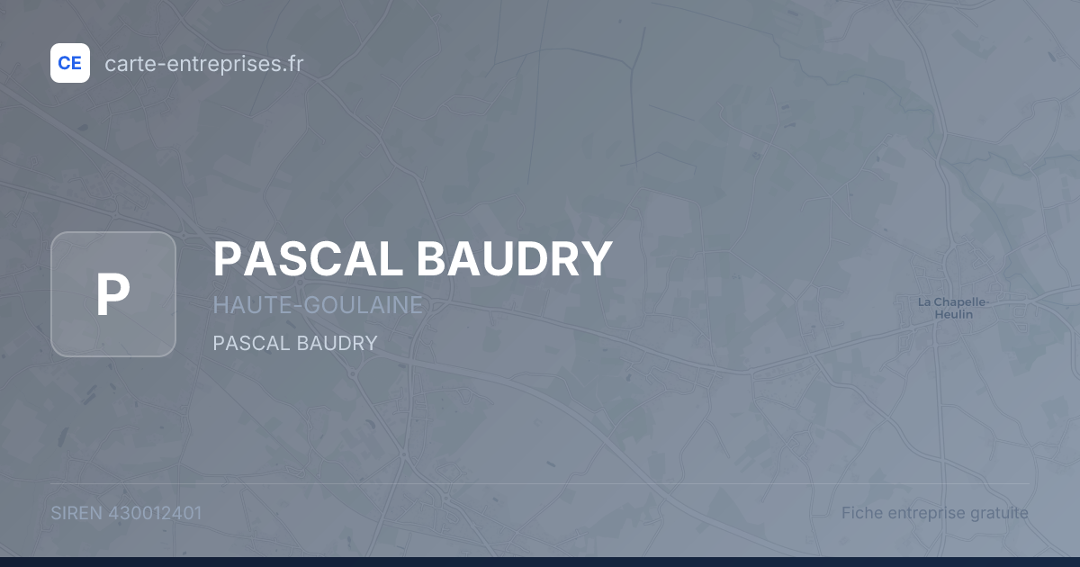 PASCAL BAUDRY — 430012401 — fiche entreprise