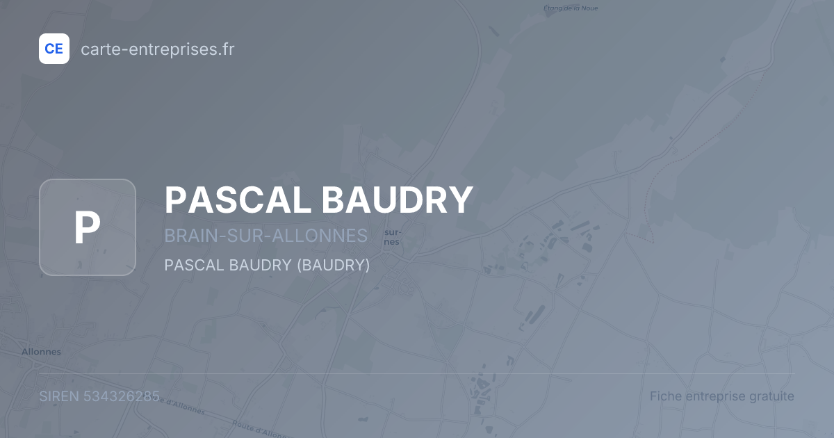 PASCAL BAUDRY — 534326285 — fiche entreprise