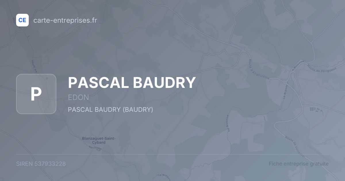 PASCAL BAUDRY — 537933228 — fiche entreprise