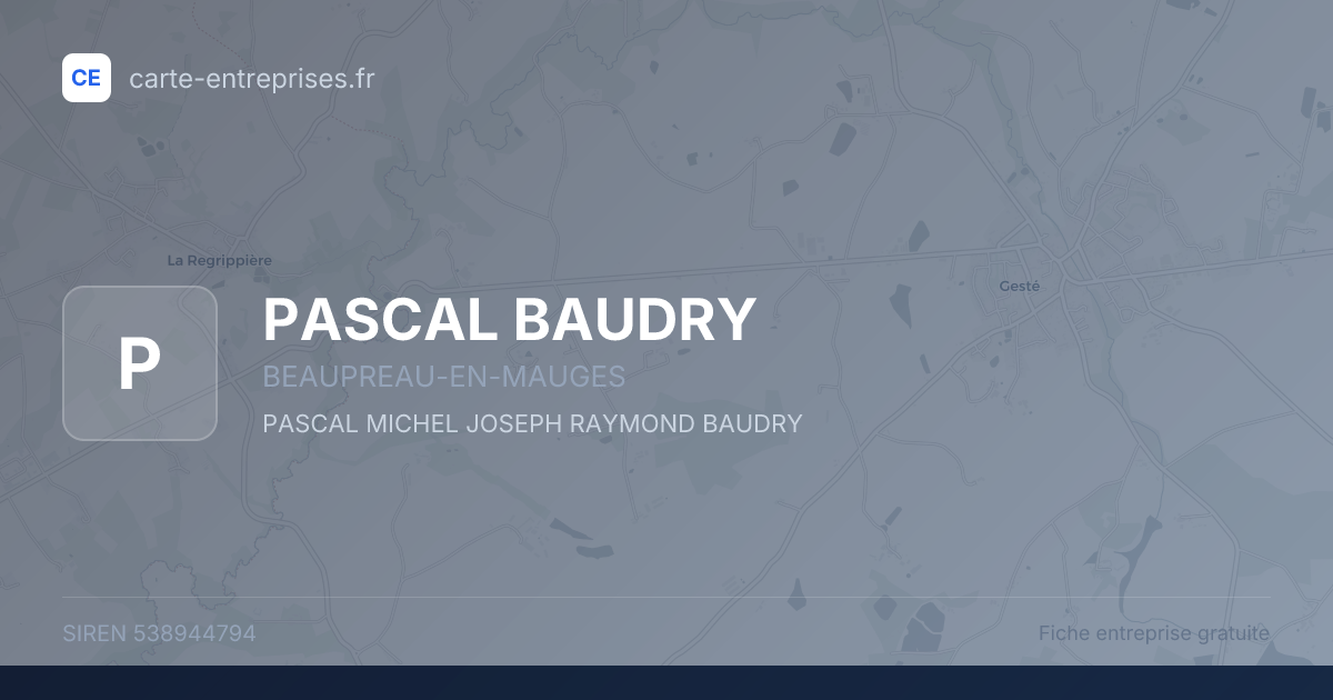 PASCAL BAUDRY — 538944794 — fiche entreprise