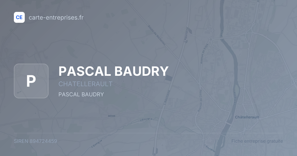 PASCAL BAUDRY — 894724459 — fiche entreprise