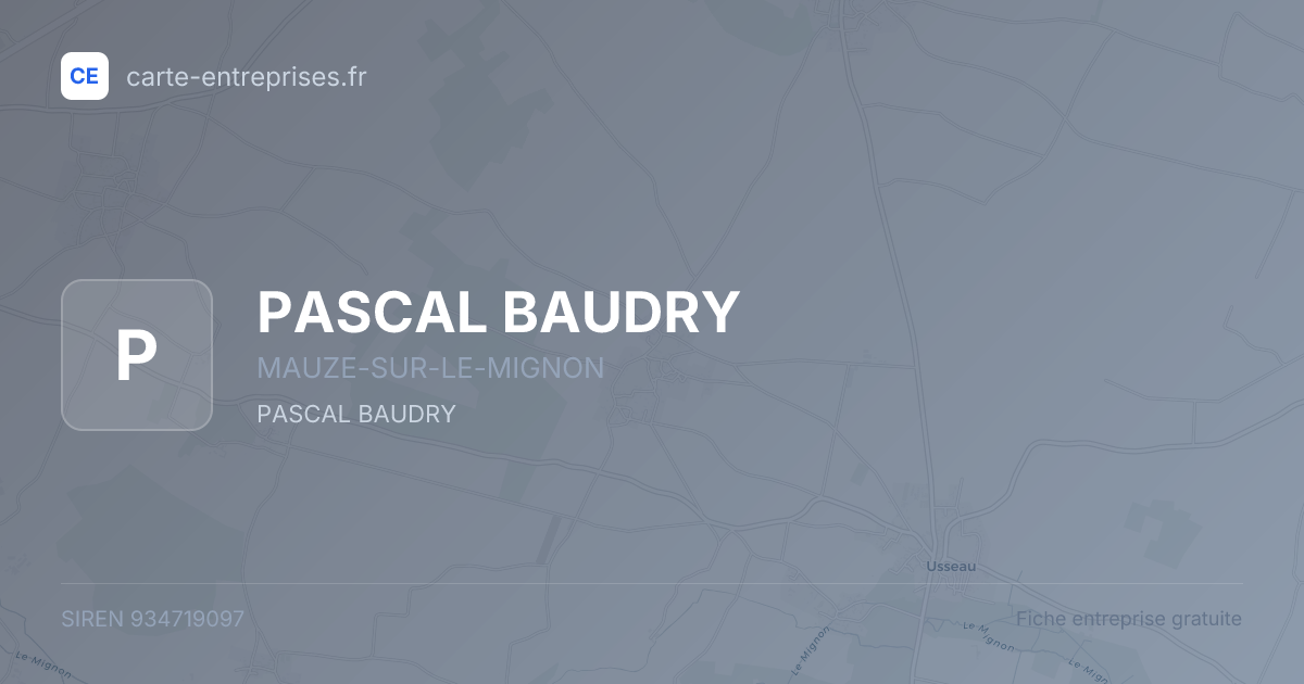 PASCAL BAUDRY — 934719097 — fiche entreprise