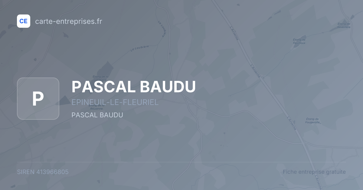 PASCAL BAUDU — 413966805 — fiche entreprise