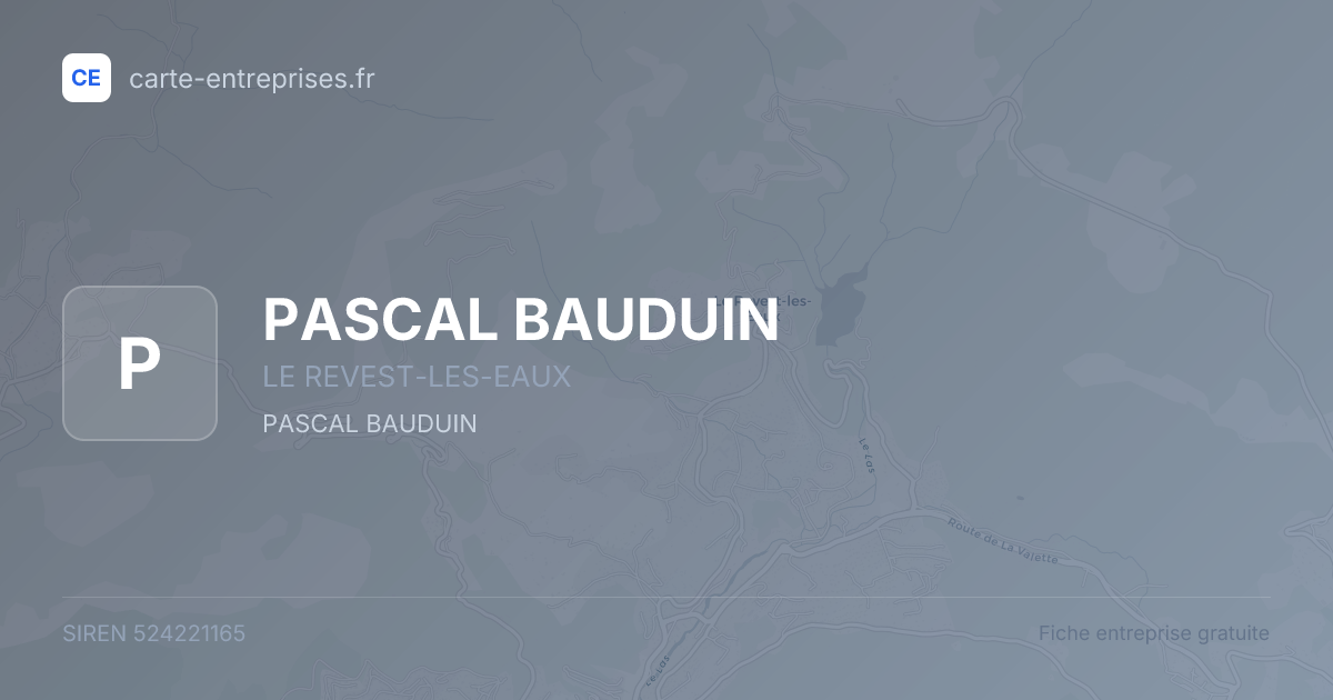 PASCAL BAUDUIN — 524221165 — fiche entreprise