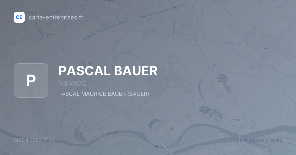 PASCAL BAUER — 329217194 — fiche entreprise