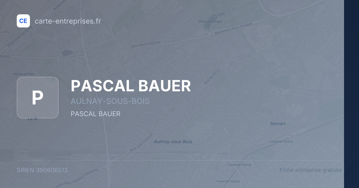 PASCAL BAUER — 350606513 — fiche entreprise