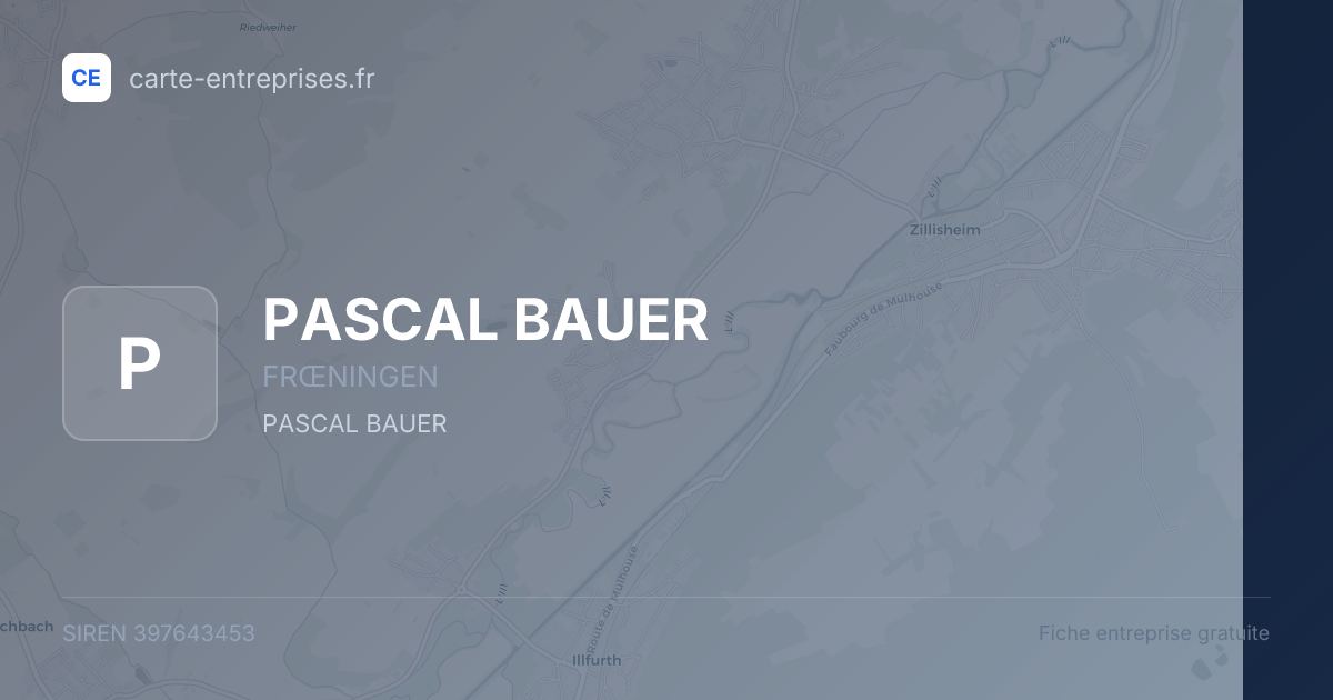 PASCAL BAUER — 397643453 — fiche entreprise