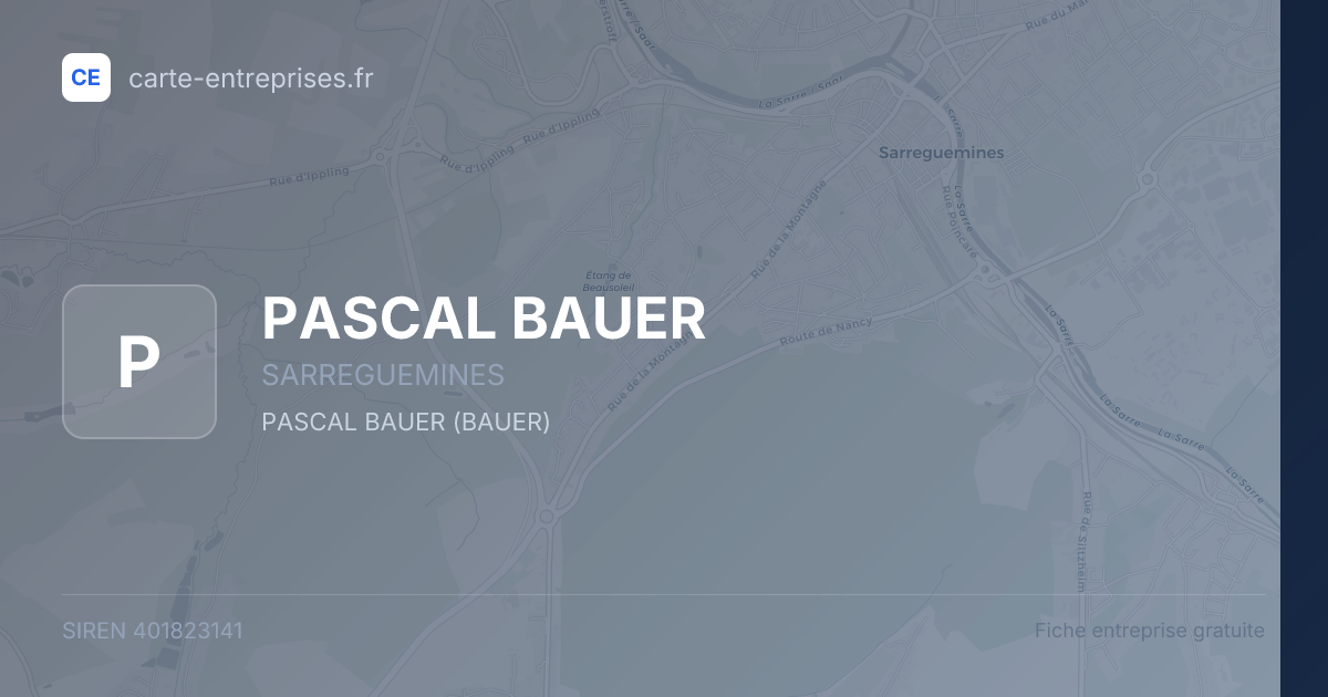 PASCAL BAUER — 401823141 — fiche entreprise