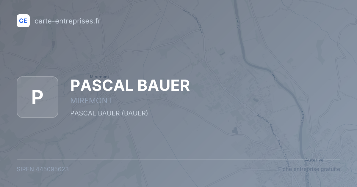 PASCAL BAUER — 445095623 — fiche entreprise