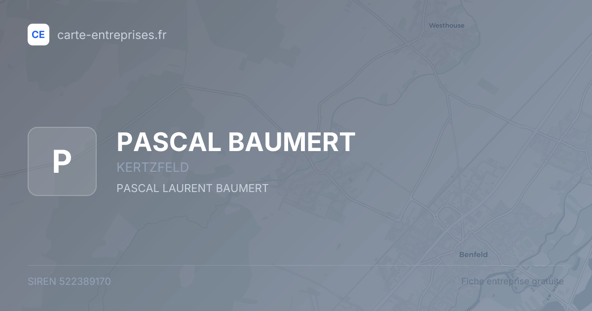 PASCAL BAUMERT — 522389170 — fiche entreprise