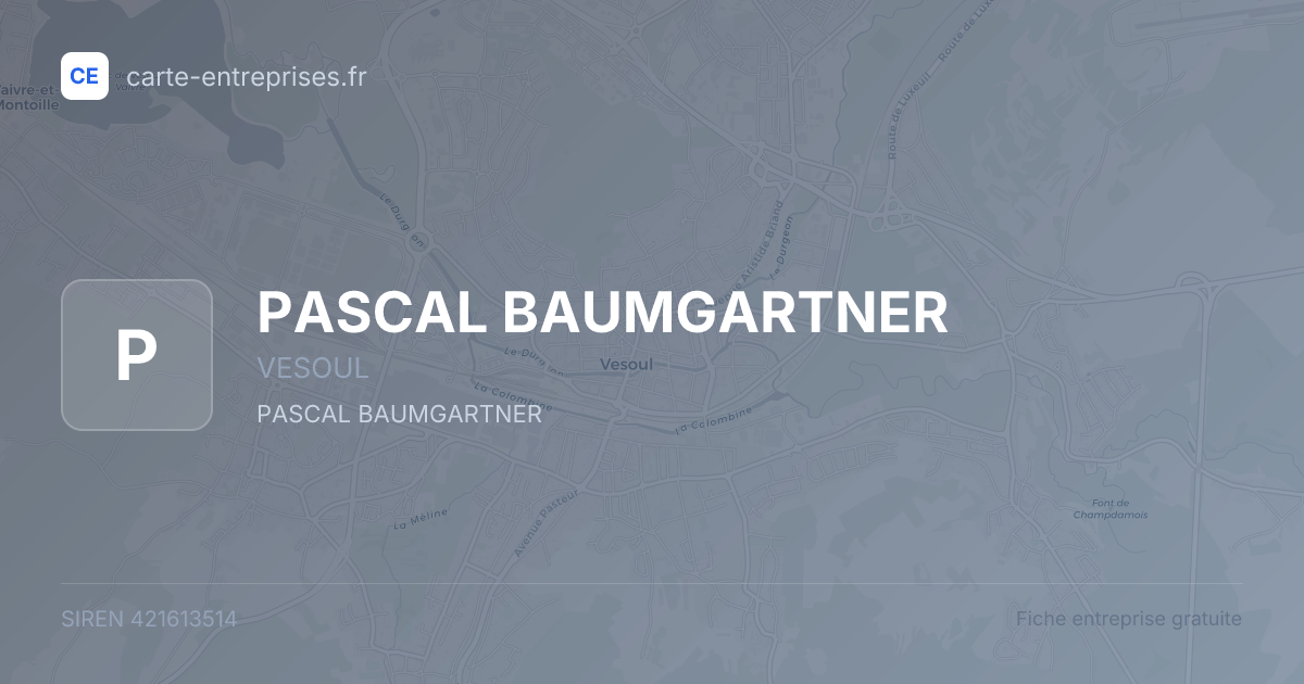PASCAL BAUMGARTNER — 421613514 — fiche entreprise