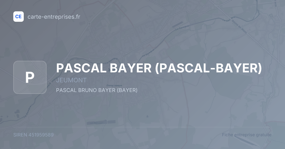 PASCAL BAYER (PASCAL-BAYER) — 451959589 — fiche entreprise