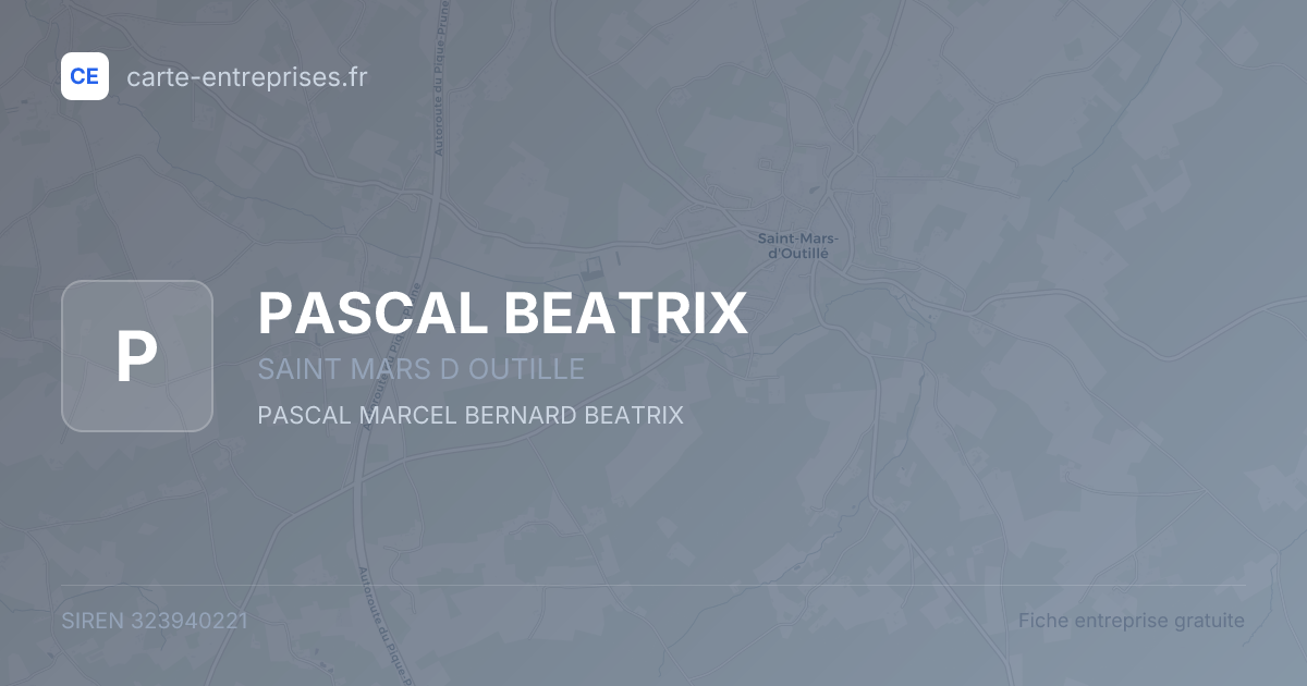 PASCAL BEATRIX — 323940221 — fiche entreprise