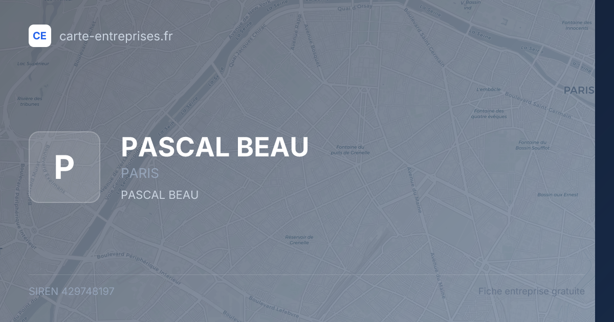 PASCAL BEAU — 429748197 — fiche entreprise