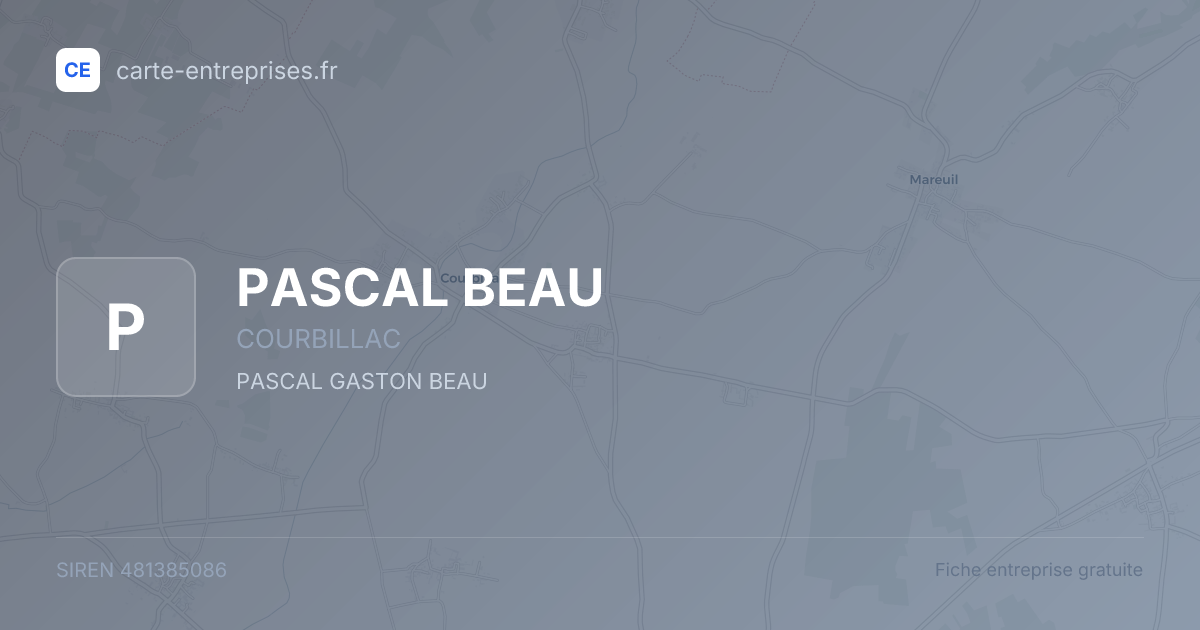PASCAL BEAU — 481385086 — fiche entreprise