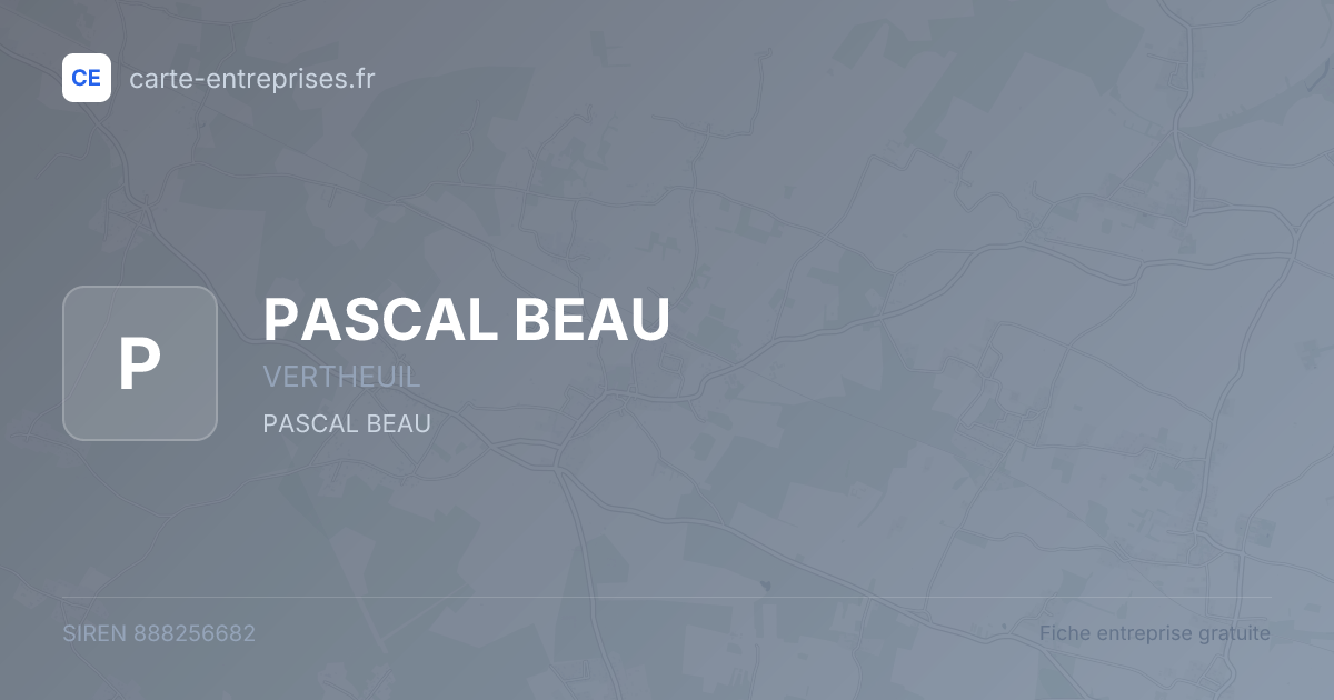 PASCAL BEAU — 888256682 — fiche entreprise