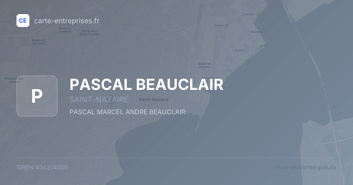 PASCAL BEAUCLAIR — 404274359 — fiche entreprise