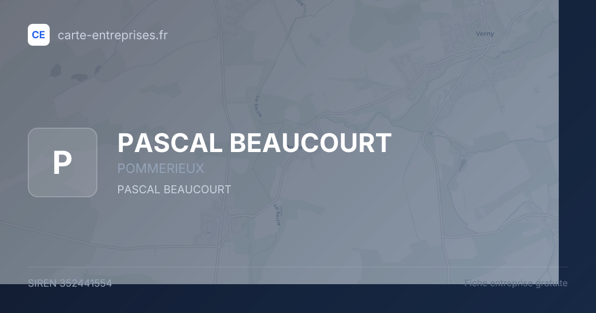 PASCAL BEAUCOURT — 352441554 — fiche entreprise