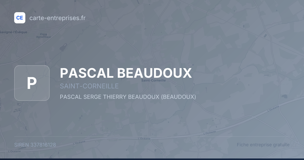 PASCAL BEAUDOUX — 337816128 — fiche entreprise